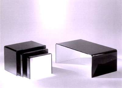 Table basse en verre pont