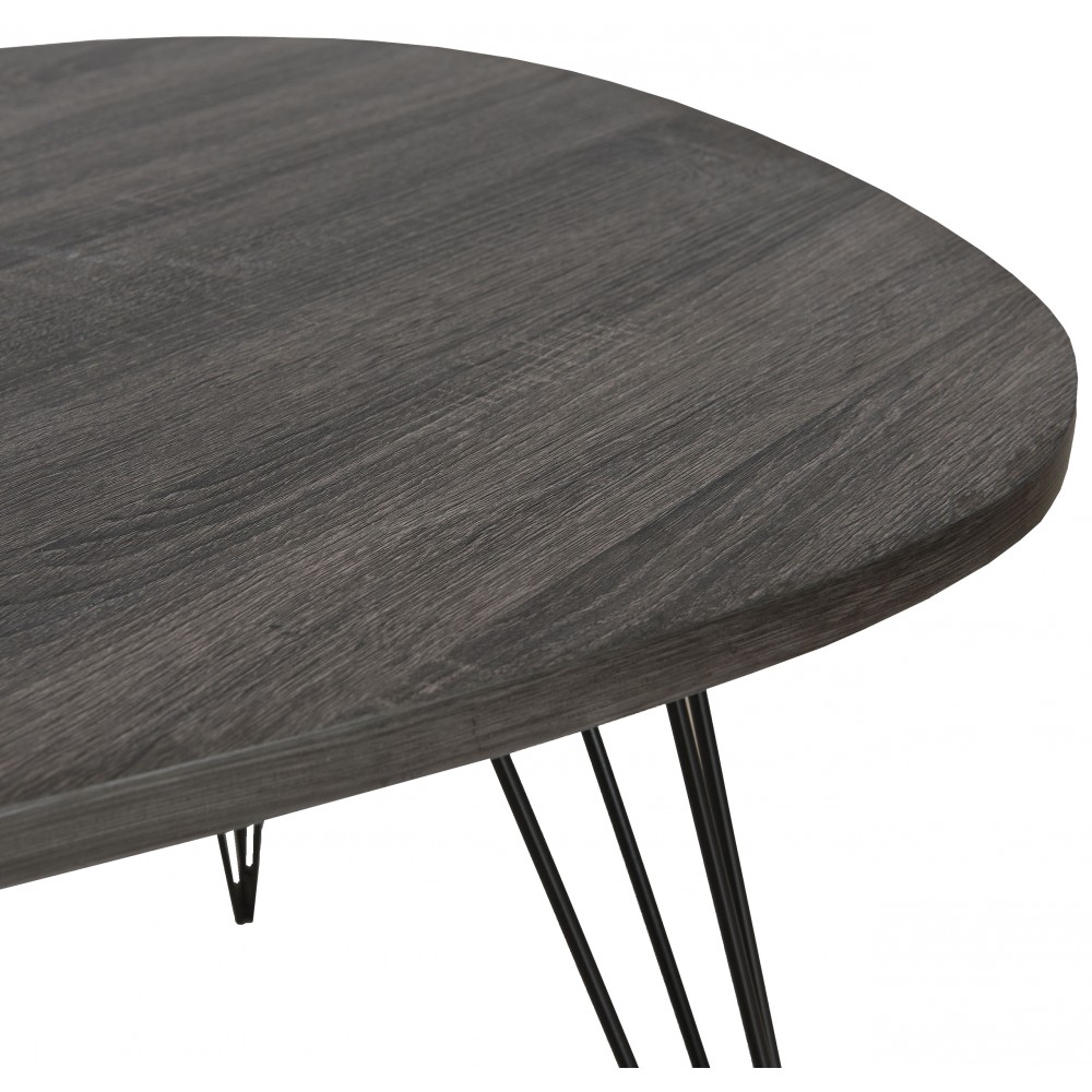 Table basse bois forme galet