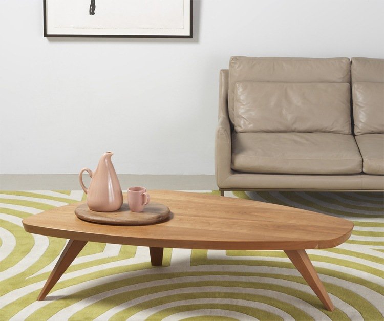 Table basse bois verte