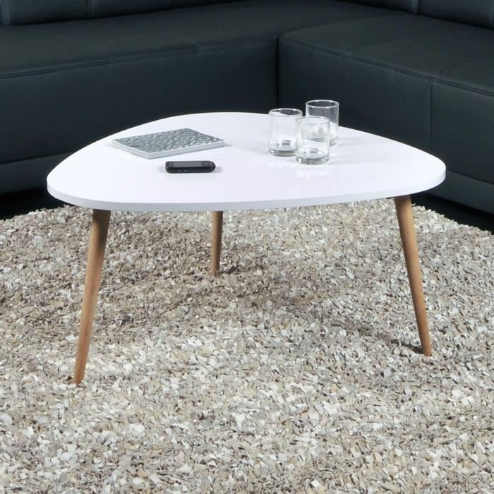 Table basse galet bois massif
