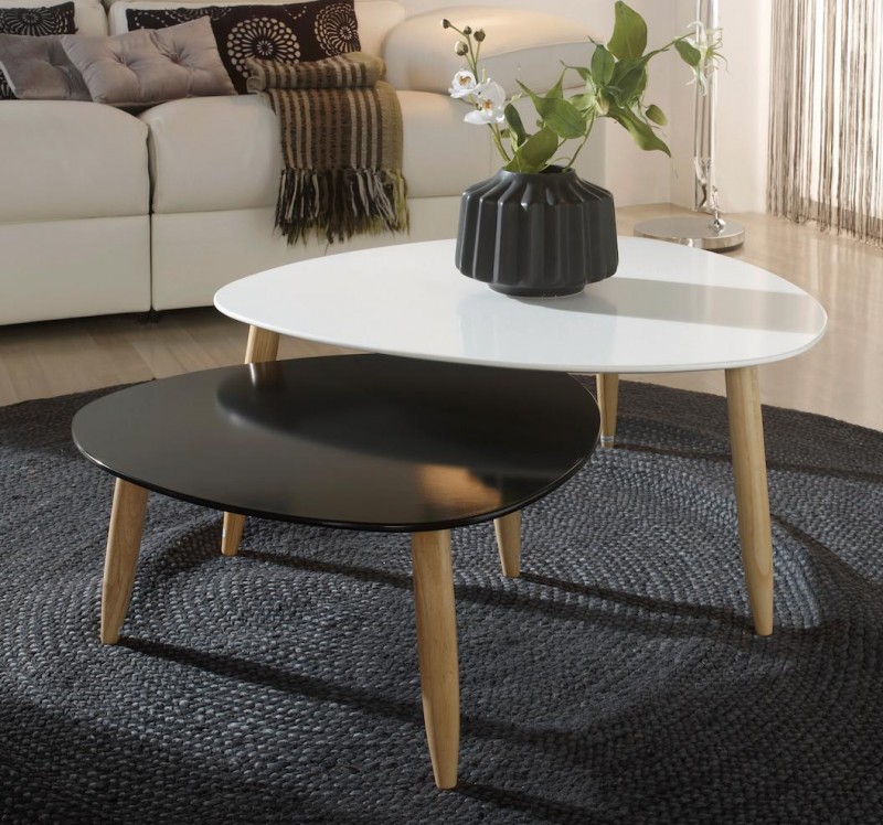 Table basse gigogne noir