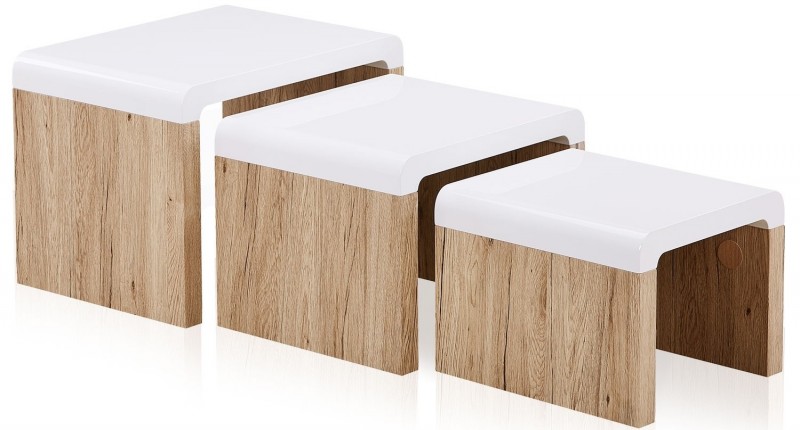 Table basse en bois massif 2 tiroirs sonia