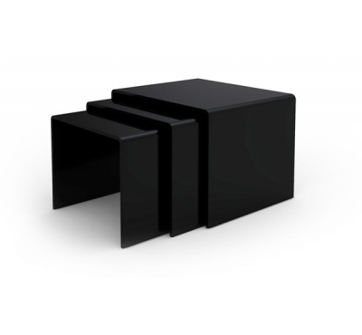 Table basse gigogne verre noir