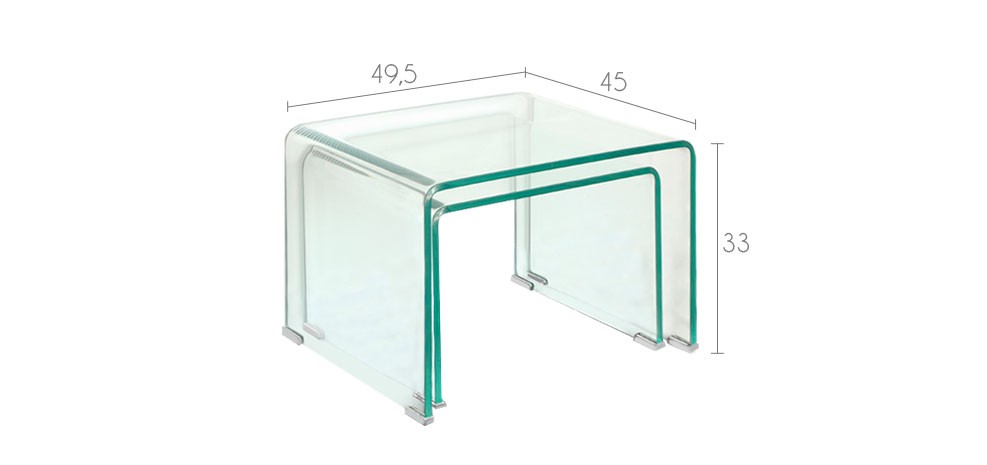 Table basse gigogne plexiglas