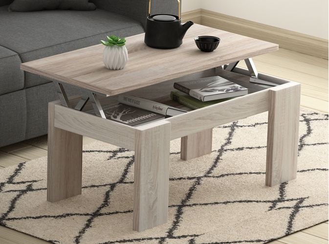 Plateau relevable table basse