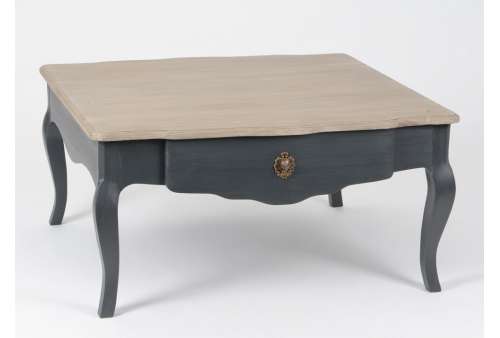 Table basse bois ceruse gris