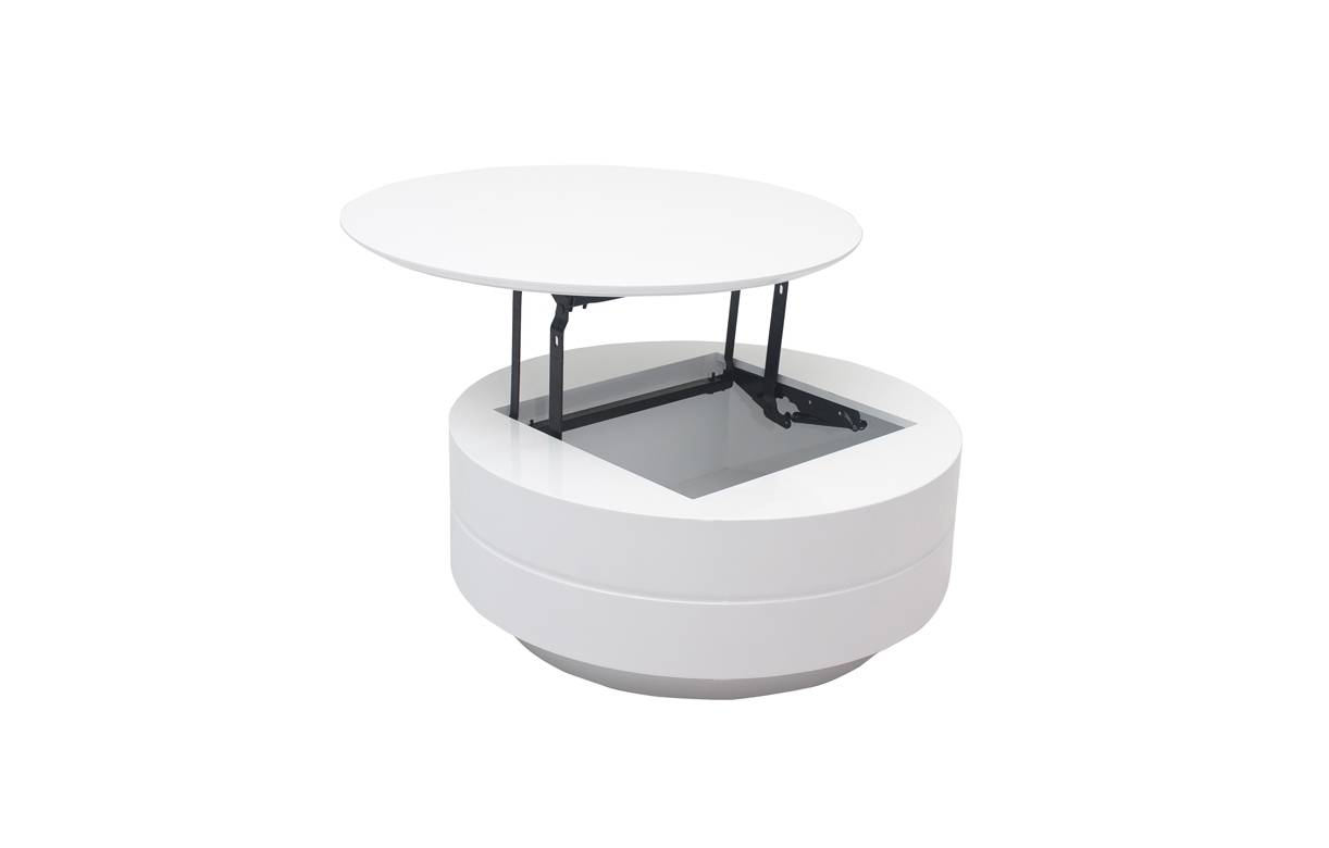 Table basse ronde avec coffre