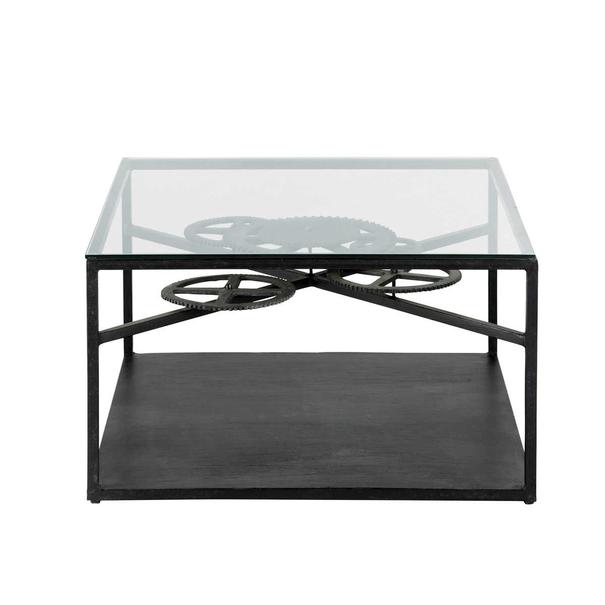 Table basse industrielle horloge