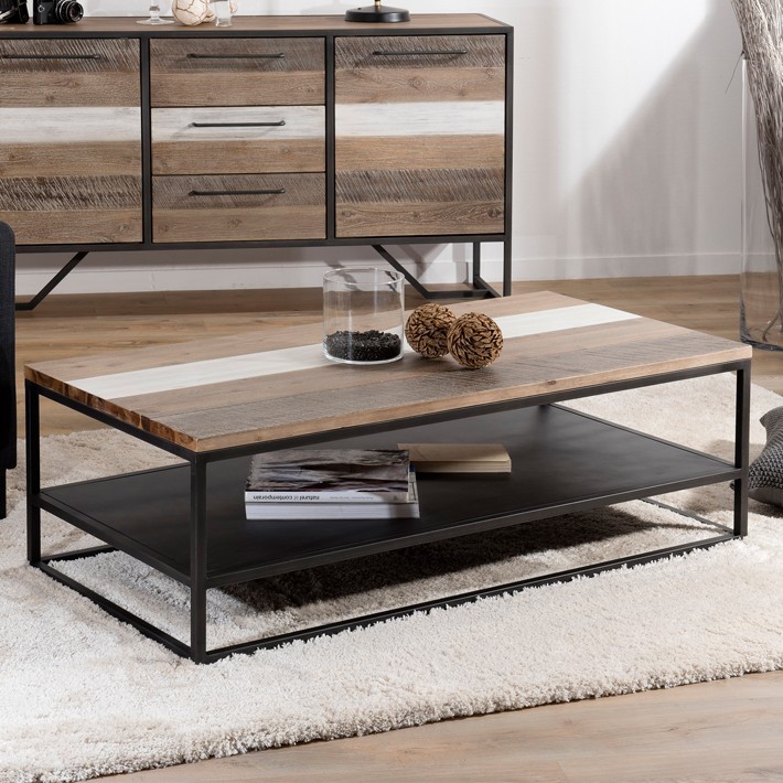 Table basse coloniale bois