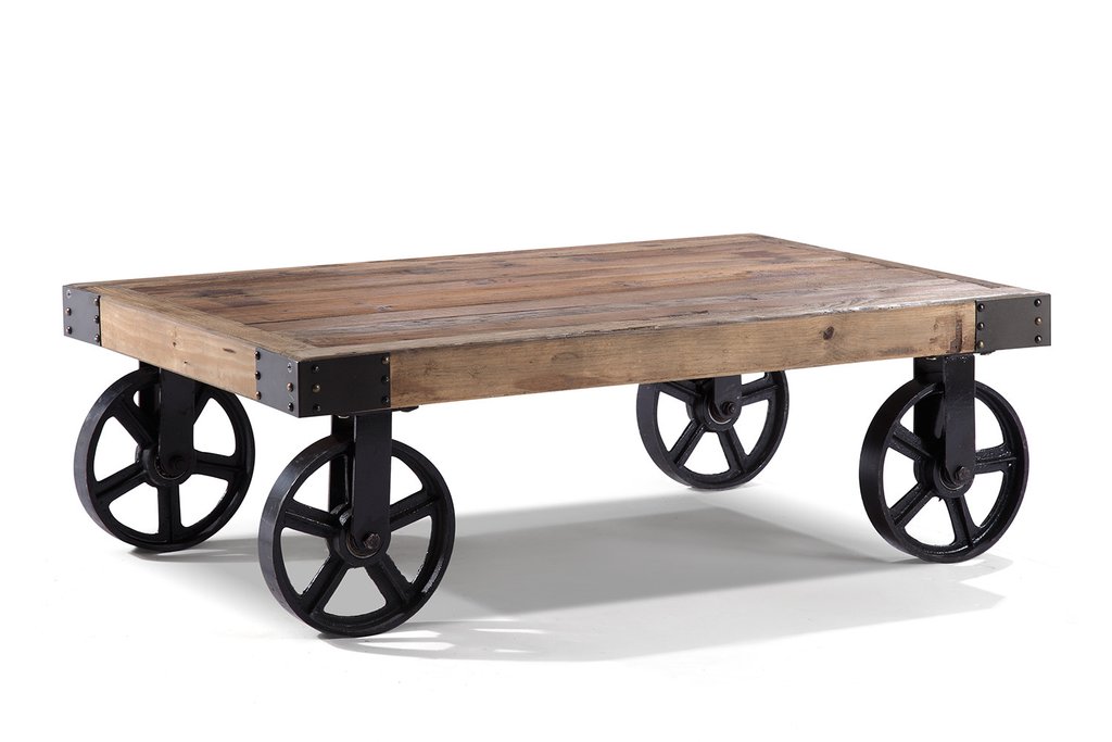 Table basse roulettes bois