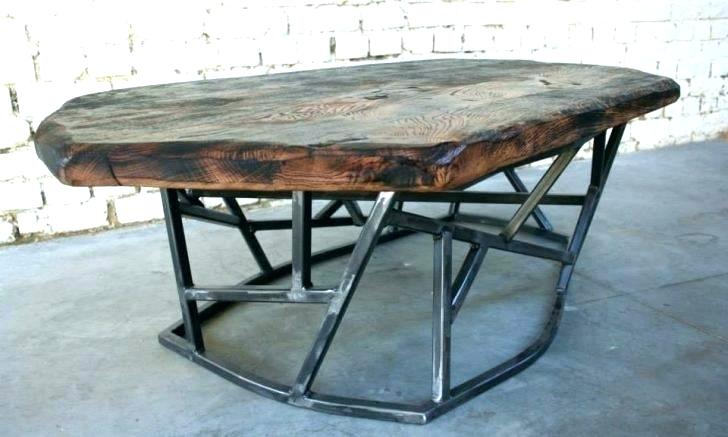 Table basse bois metal vintage