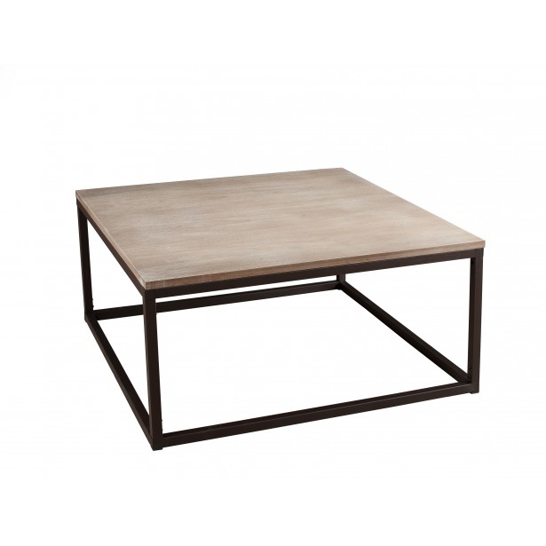 Table basse industriel en bois et métal