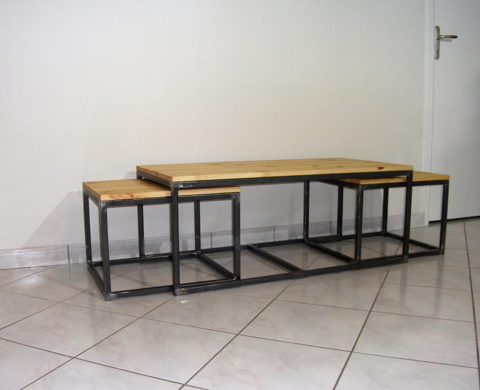 Table basse industrielle gigogne