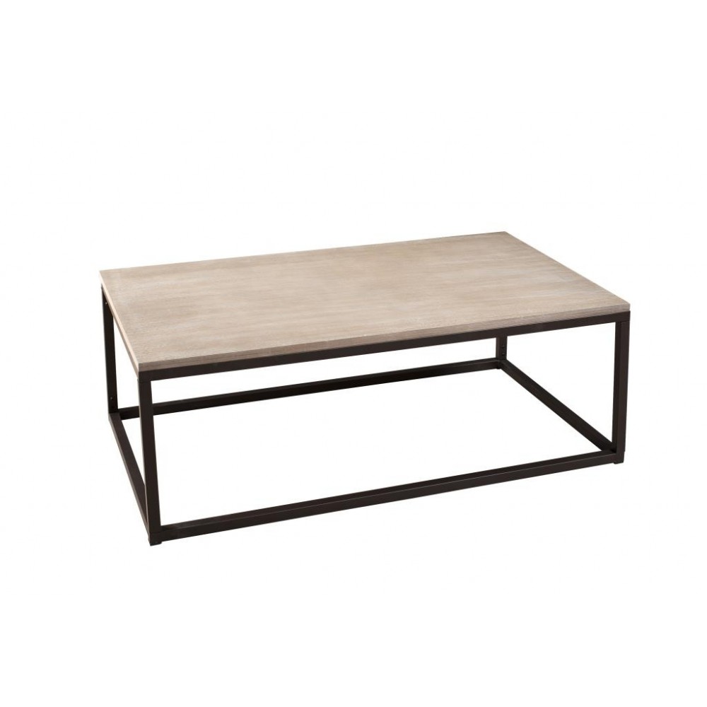 Table basse bois clair et metal