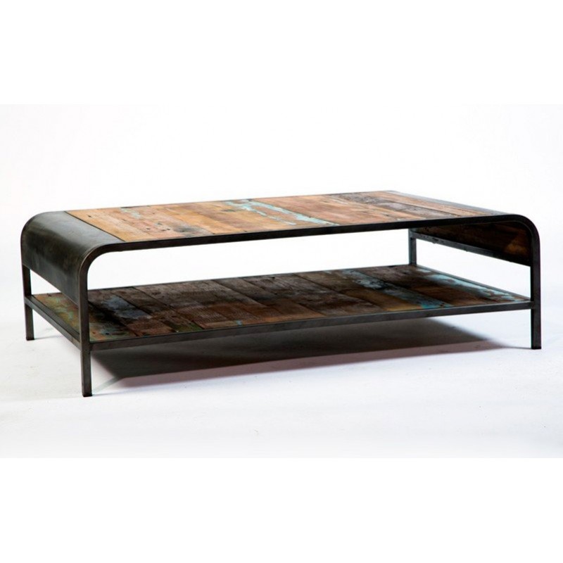 Table basse industrielle rectangulaire
