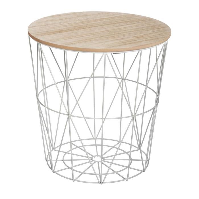 Table basse panier scandinave
