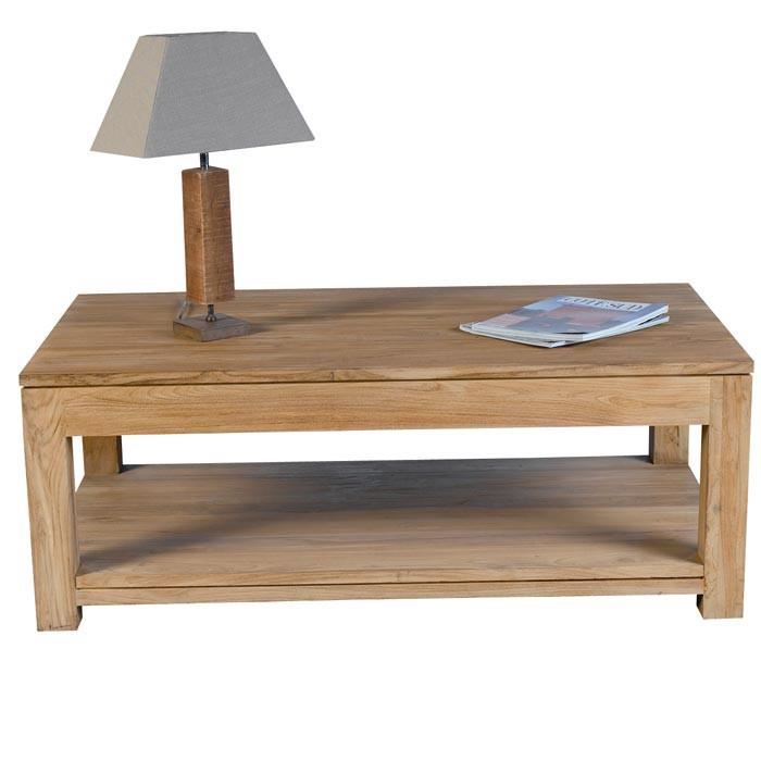 Finlandek table basse teollinen 120x60 cm en métal et bois massif