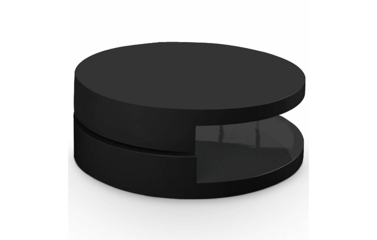 Table basse ronde noire laquée