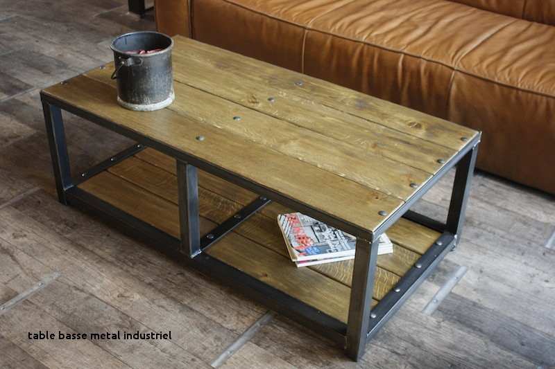 Table basse loft bois metal