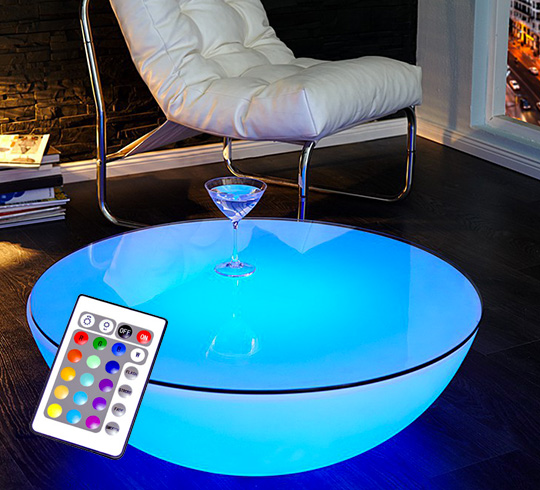 Table basse ronde lumineuse