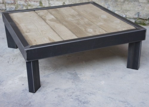 Table basse bois et metal