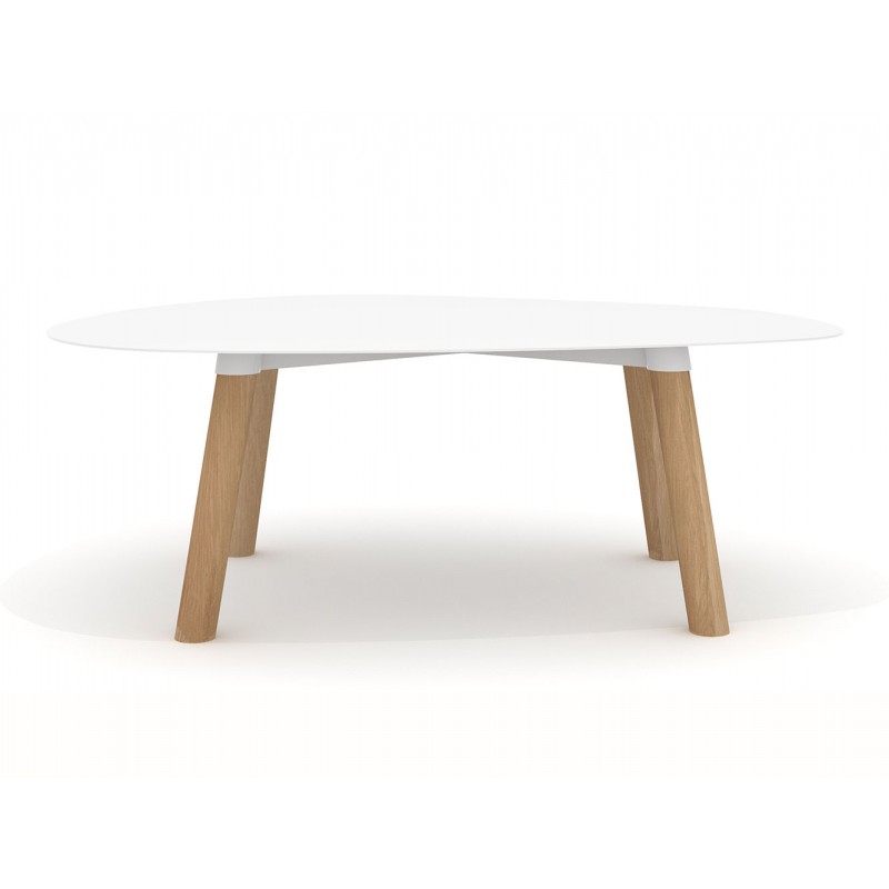 Table basse blanc pied bois