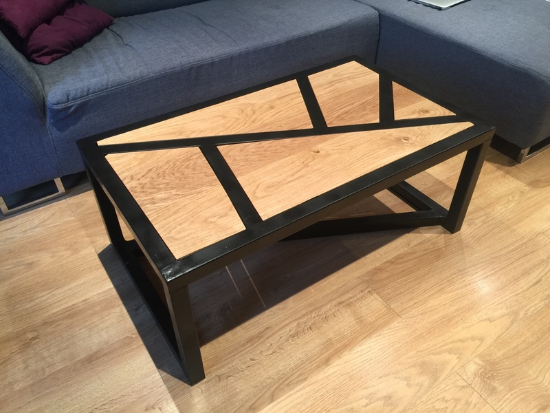 Table basse aluminium bois