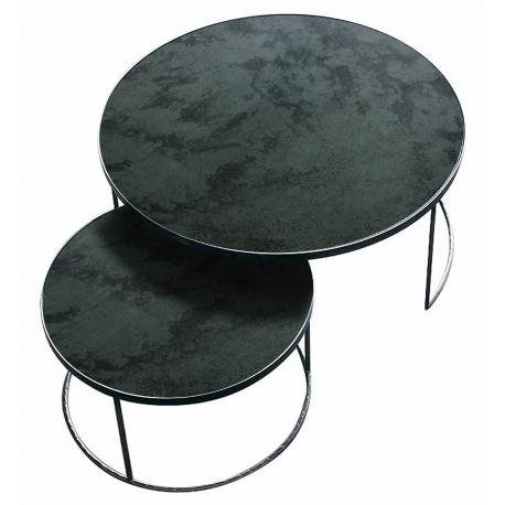 Table basse gigogne miroir