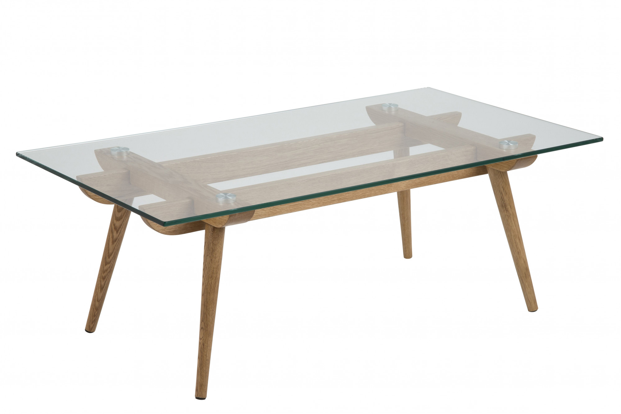 Table basse verre et bois massif
