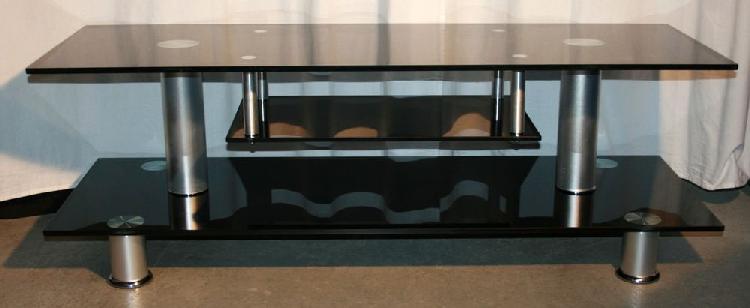 Table basse en verre fumé noir