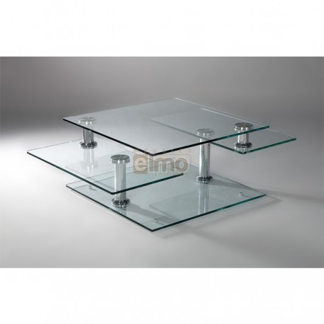 Table basse en verre extensible