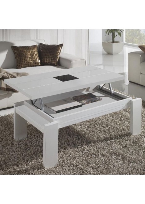 Table basse relevable blanc