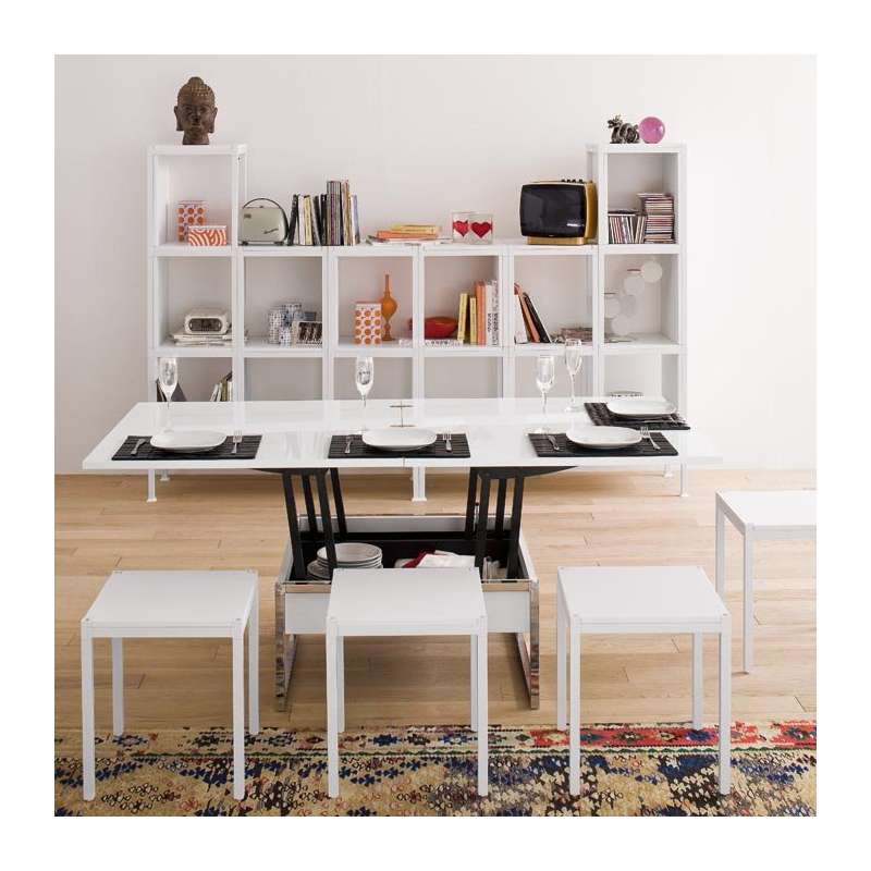Table basse 80 x 80 relevable carree