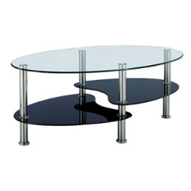 Table basse en verre trempé ovale opunake