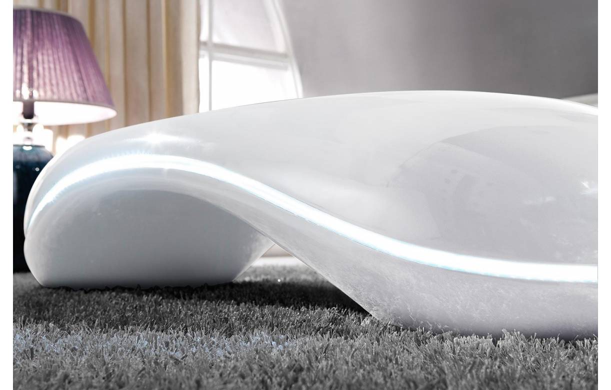 Table basse verre led