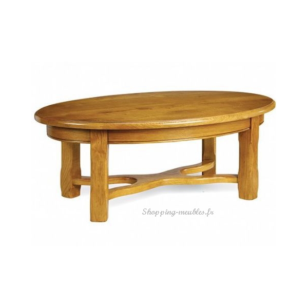 Table basse oval bois clair