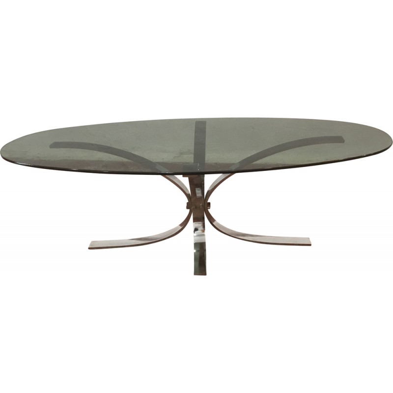 Table basse verre fumé vintage