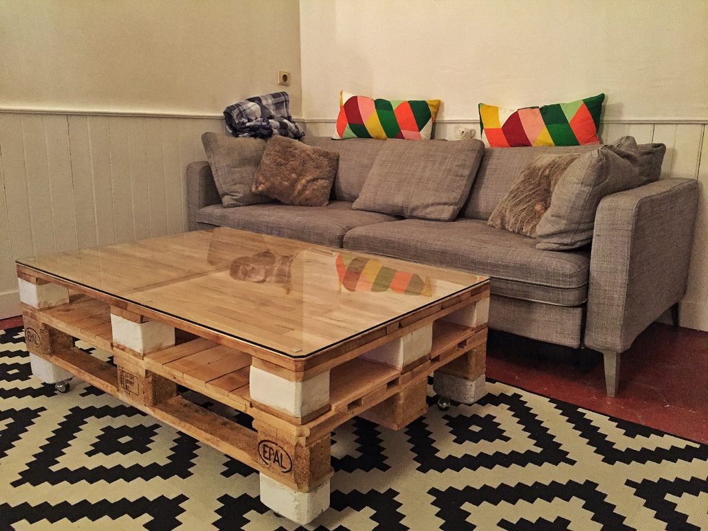 Table basse bar en palette