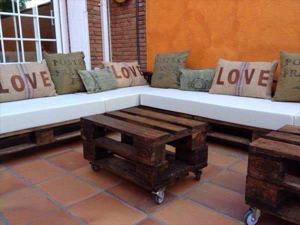 Table basse palette marron