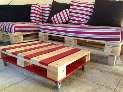 Table basse palette vert