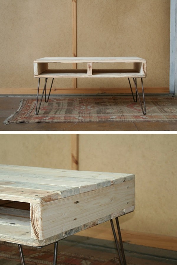Table basse en palette et fer