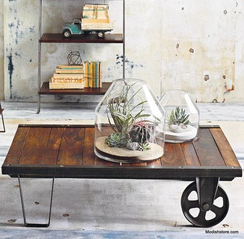 Table basse palette pieds