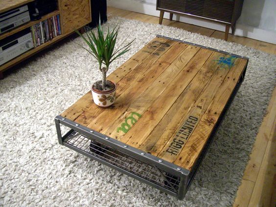 Table basse palette photo
