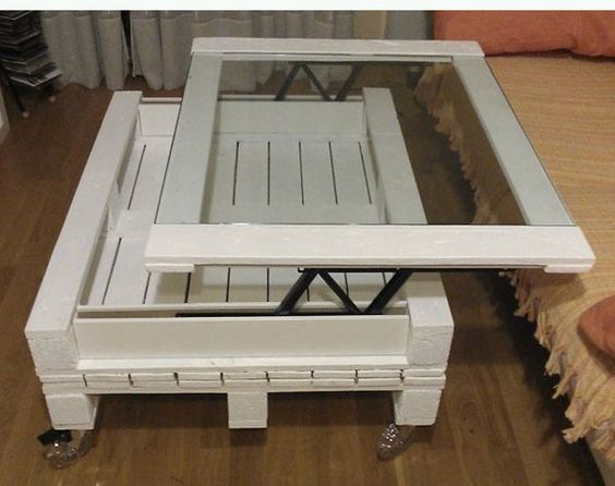 Table basse tiroir palette