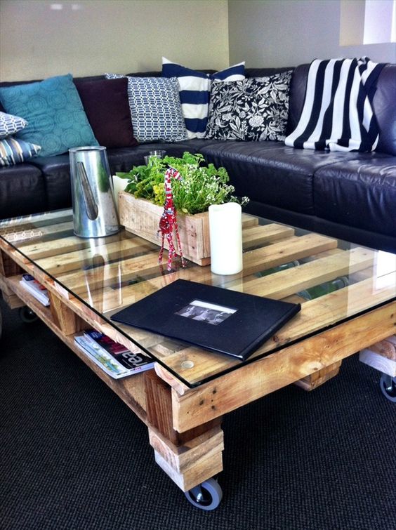 Table basse palette noir