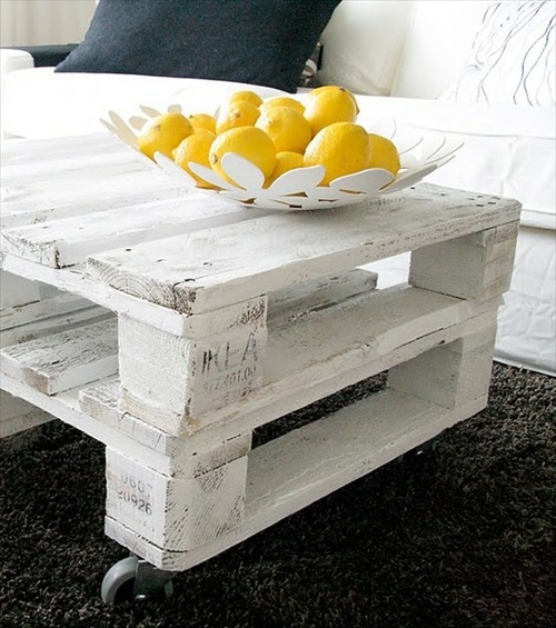 Table basse en palette de chantier