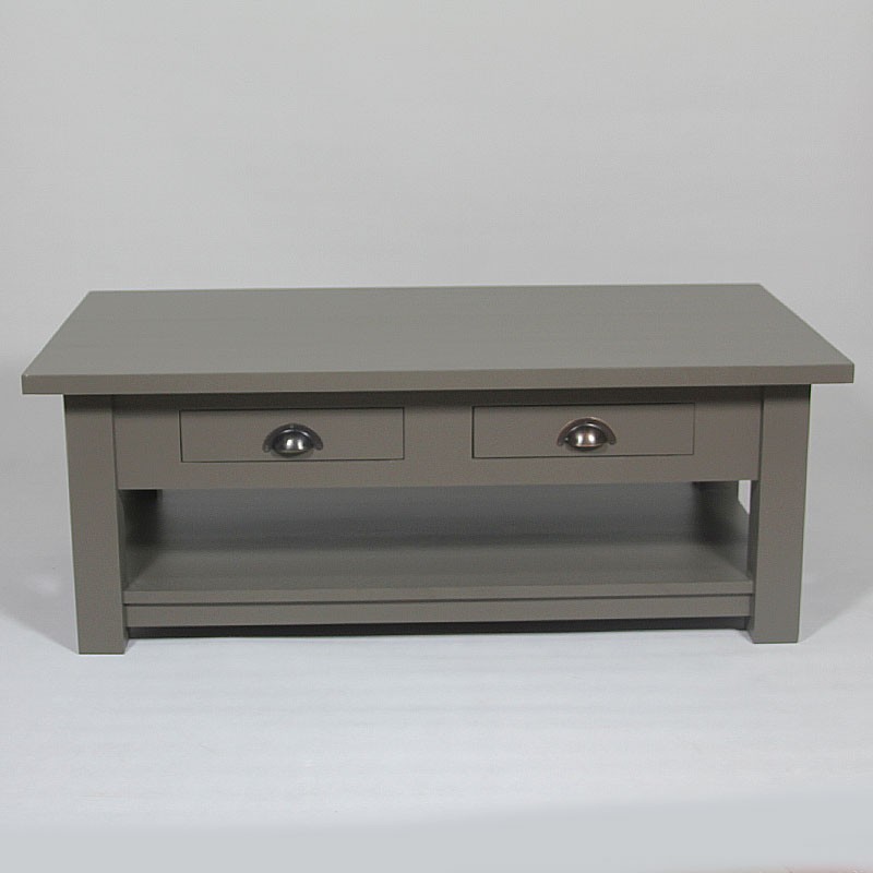 Table basse bois en pin massif avec tiroir, table basse de salon