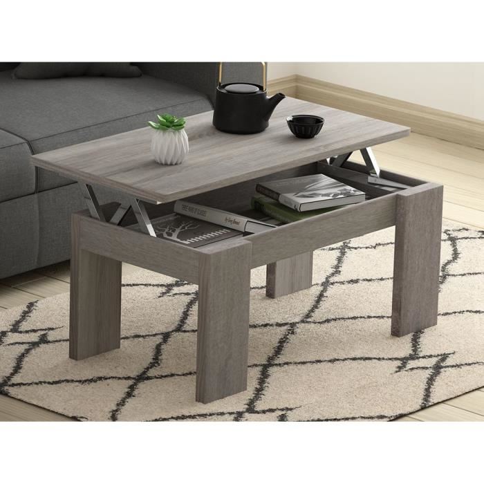 Table basse avec panneau relevable