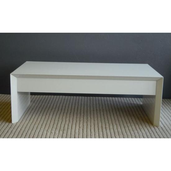 Table basse avec plateau relevable blanc leonie