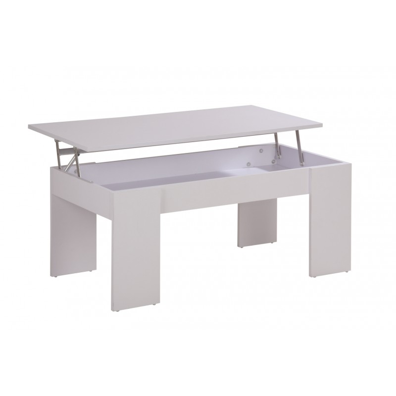 Table basse blanche plateau relevable